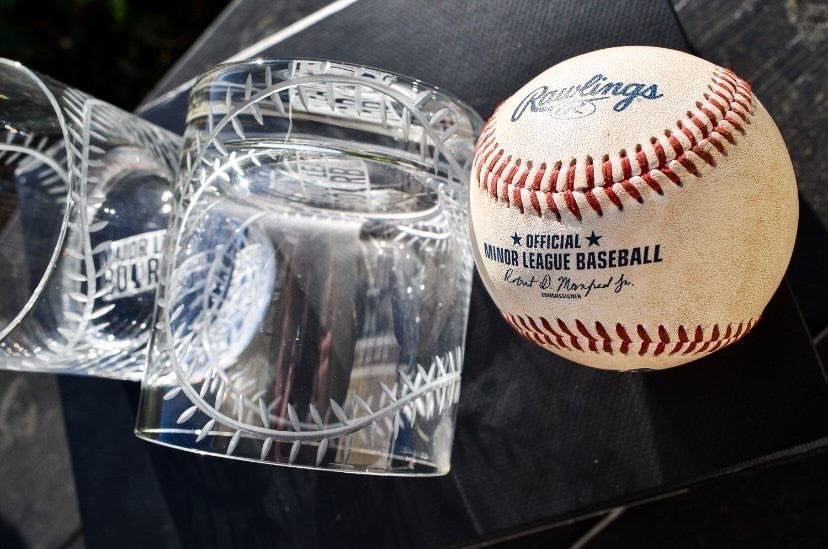"Bases Loaded" Baseball Themed Whisky Glass.