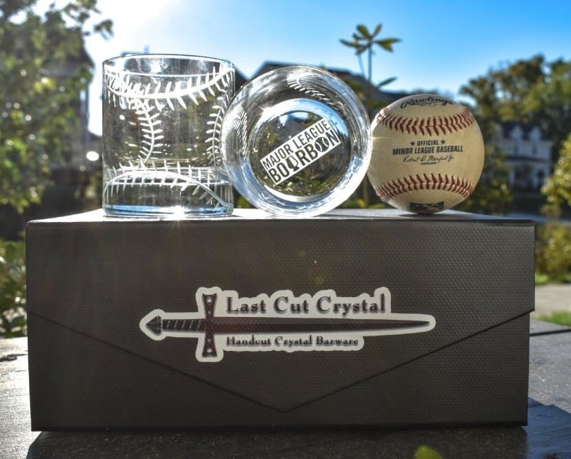"Bases Loaded" Baseball Themed Whisky Glass.